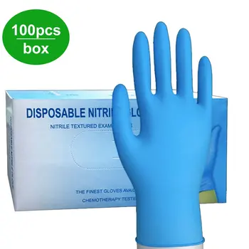 

100Pcs/box Household Cleaning Washing Disposable Mechanic Gloves Nitrile Laboratory Nail Art Anti-Static Gloves