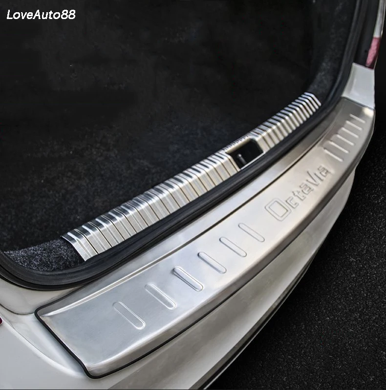 Нержавеющая сталь Наружная внутренняя внешняя арьергарды задний бампер отделка багажника бампер педаль для Skoda Octavia A7