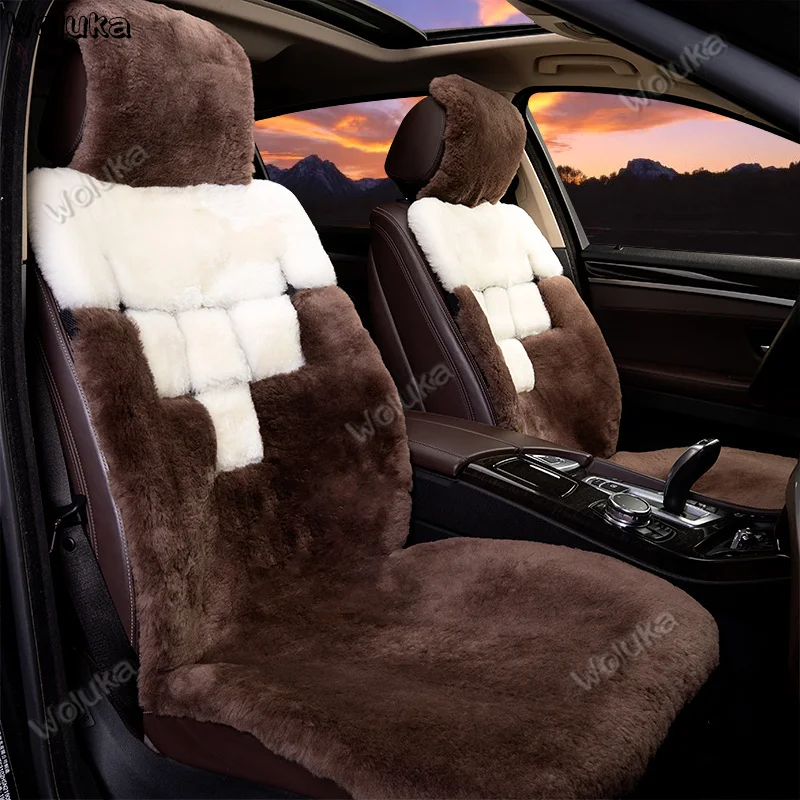Шерстяная подушка Автомобильная короткая плюшевая зимняя универсальная подушка для сиденья с мехом одна овечья стрижка Подушка CD50 Q03