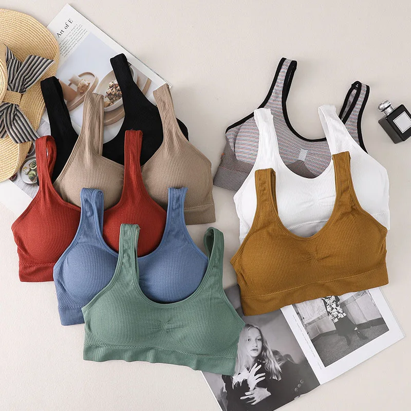 Large U-neck Tube Tops Beauty Back Wide Shoulder Strap Backless Padded Sports Bra Fashion Ladies Anti-lighting Tube Top New