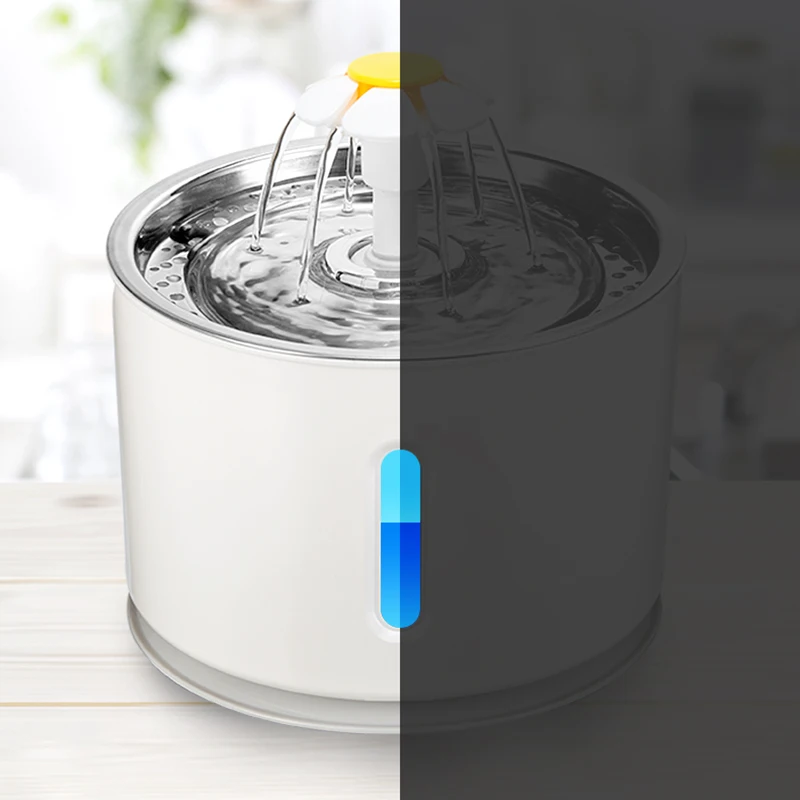 2.4L Automatic Pet Cat Water Fountain With LED Electric USB Dog Cat Pet Mute Drinker Feeder Bowl Pet Drinking Fountain Dispenser