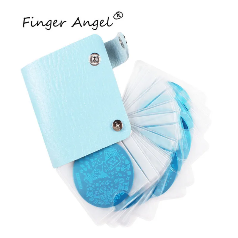 Finger Angel 26 слотов Синтетическая кожа папка/Держатели/Чехлы для ногтей шаблон альбом для 5,6 см Konad Штамповка ногтей пластины# HQ070