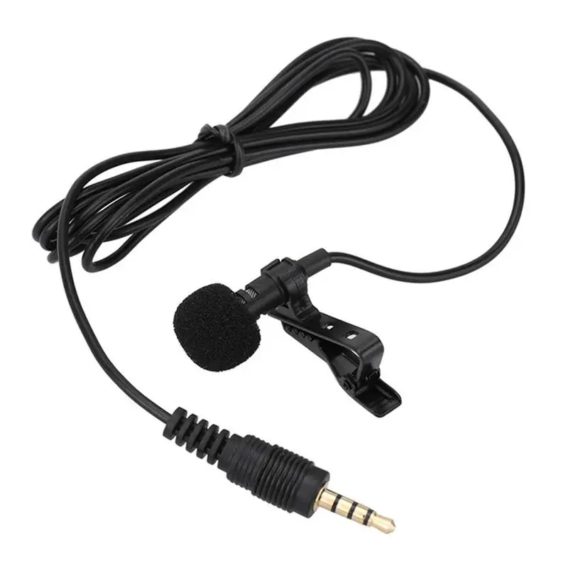 

New Clip-on Lapel Lavalier Microphone 3.5mm Jack Hands-free Mini Wired Condenser Mic for iphone Samsung Smartphone