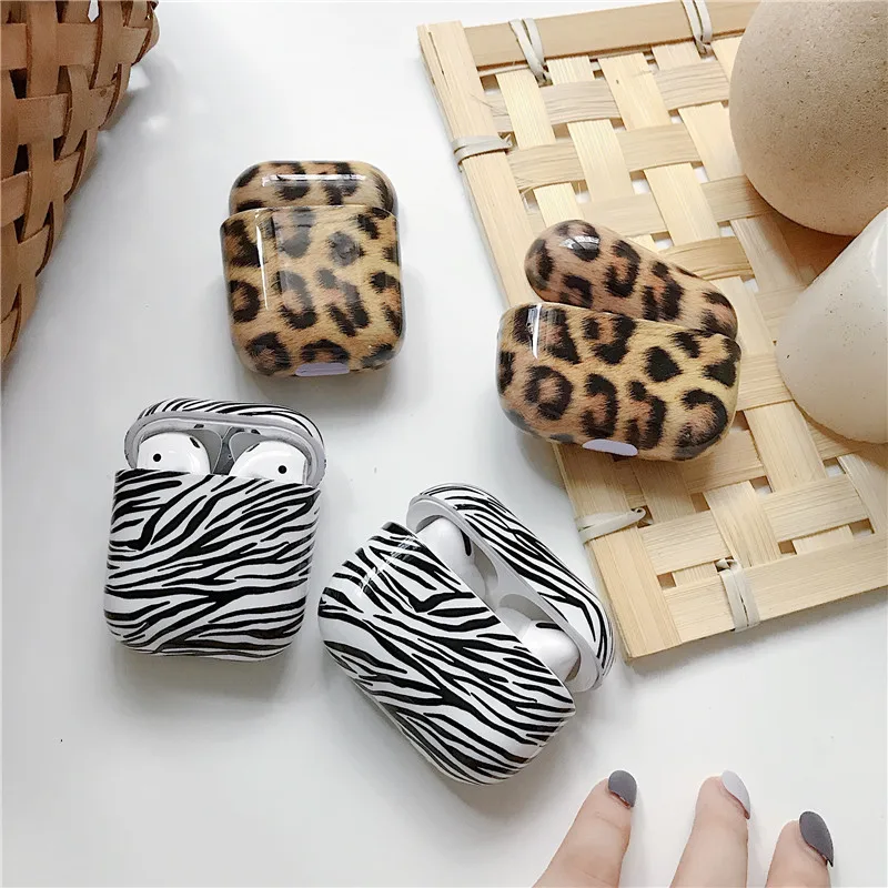 

Luxury Anti-scratch Animal Leopard Zebra Pattern Hard Case For Apple Airpods 1 2 Wireless Charging Cover for Airpods Pro Funda