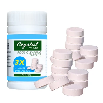 

100pcs Swimming Pool Cleaner Multi Use Tub Cleaning Purifier Cleaning Effervescent Tablets Chlorine Tablet Cage Disinfectant