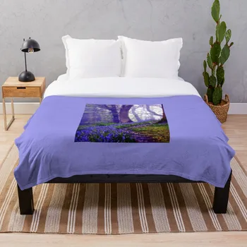 

Bluebells in the Forest Rain Throw Blanket Soft Sherpa Blanket Bed Sheet Single Knee Blanket Office Nap Blanket