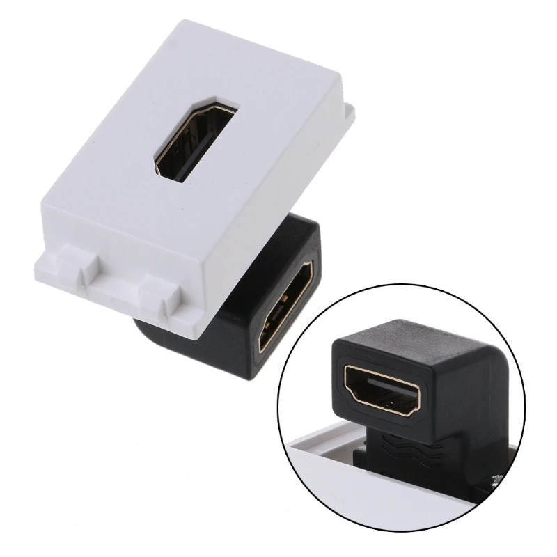 

90 HDMI Female to Female Connector with Angle Side HDMI Wall Plate Suitable for High-definition Video Transmission.