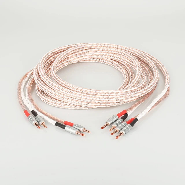 $US $80.00  Pair 12TC Hifi Speaker Cable High Quality Pure OCC Speaker Wire With BFA Banana Jack