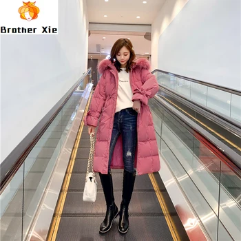 

Women 2020 Winter Coat Loose Long Sleeve Women Thick Down Coats Hooded Women White Duck Down Coat Casaco Feminino Parkas