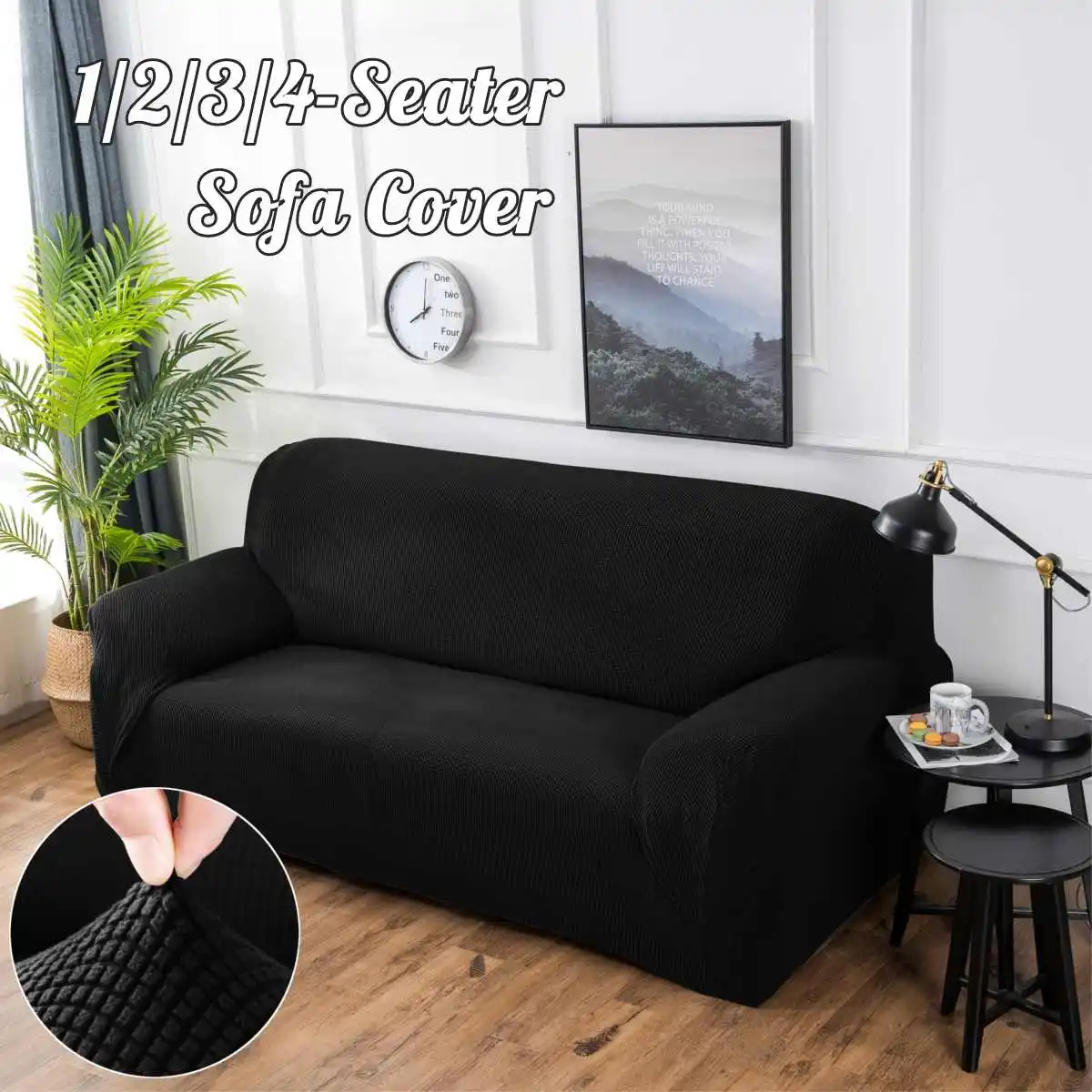 Charcoal Black Высокая Класс Крышка для мебели диван кресло современный Гостиная чехол для дивана из стрейчевого эластичного материала диване чехол из хлопка на возраст от 1/2/3/4 местный - Цвет: Charcoal Black