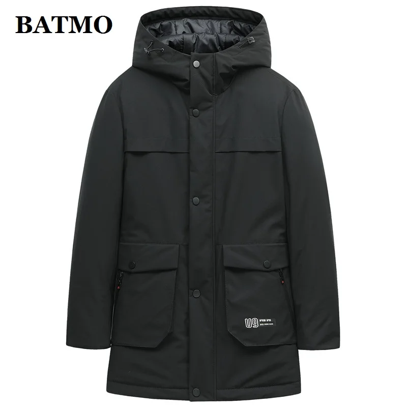 BATMO Новое поступление Зима 90% белые куртки с капюшоном на утином пуху мужские пуховики плюс размер M-4XL 9718