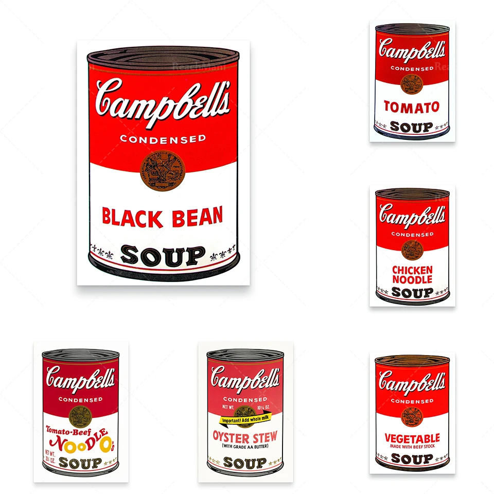 Художественная печать Энди Кэмпбелла супа-Энди Warhol настенный художественный