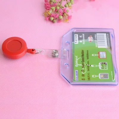200pcs Retractable Pull Key Ring Chain Reel ID Lanyard Name Tag Card Badge Holder Reel Recoil Belt Key Ring Clip