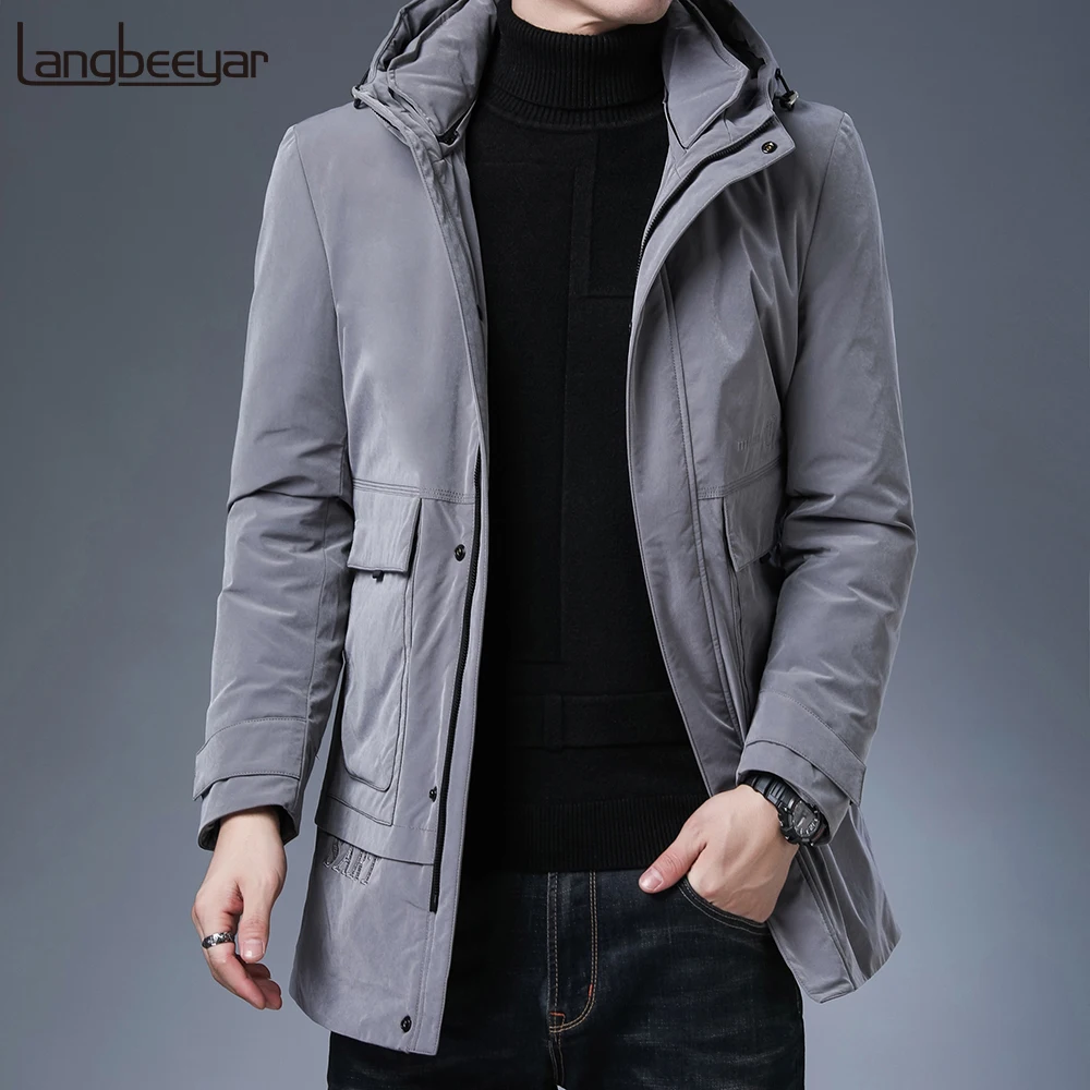 

2020 Top Grade Thick Warm Brand Casual Fashion Long Parka Men Down Jacket Winter New Windbreaker With Hooded Coats Mens Clothing