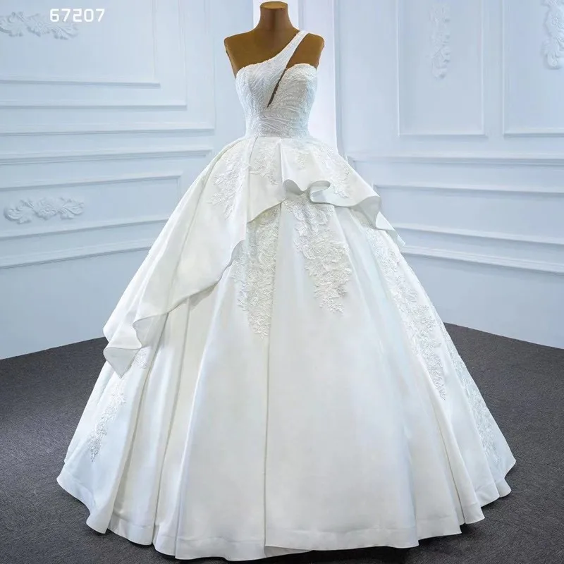 『Cheap!!!』- 67207 One Shoulder High Neck Sweetheart Sexy Wedding
Dresses Special Design Bridal Gown 2021 New Design Satin Bridal Dresses