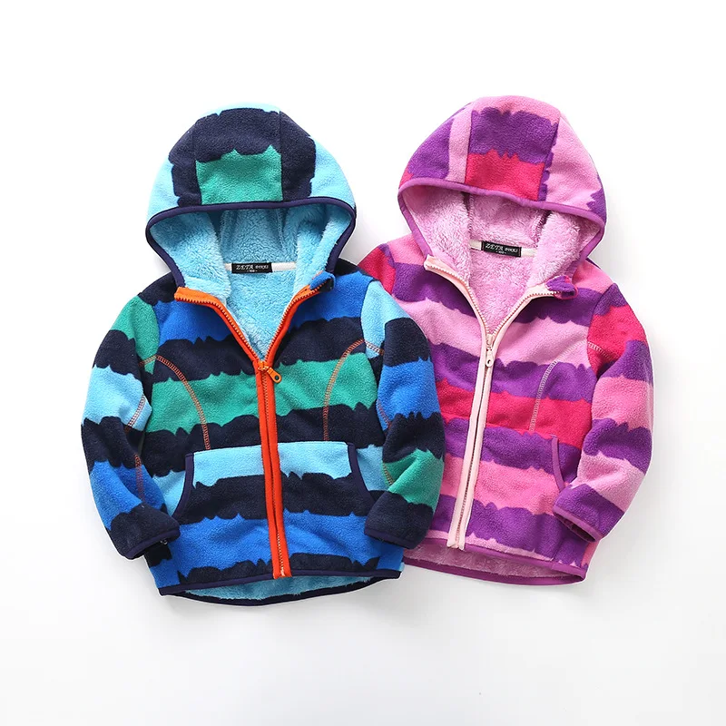 

Autumn Baby Jackets Hooded Winter Boy Coat Baby Girl Coats Thick Stripe Outwear Children's Jackets Boys and Girls Coat