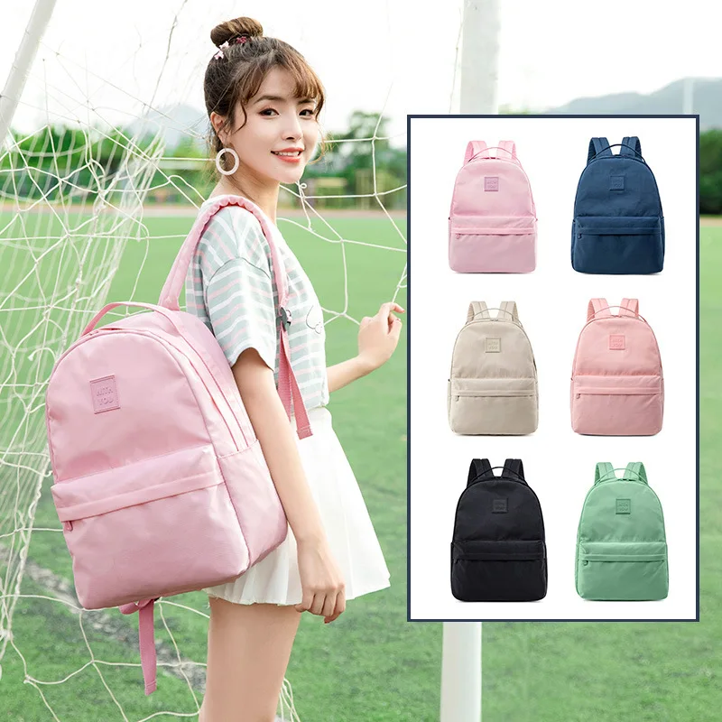 

Summer New Style Backpack Women's Solid Color Versatile High School Schoolbag Good-looking Large-Volume Online Celebrity Backpac