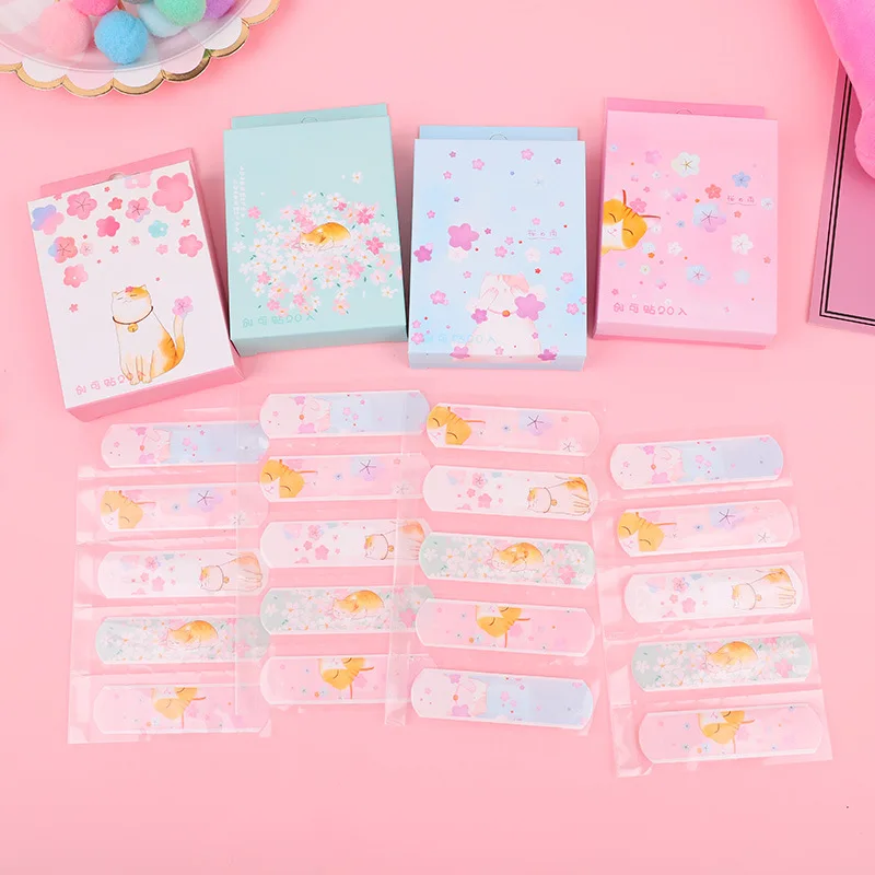 cat 20 шт. кавайные дышащие милые Мультяшные бандажи на открытом воздухе, портативные клейкие бандажи, аптечка для детей - Цвет: cat