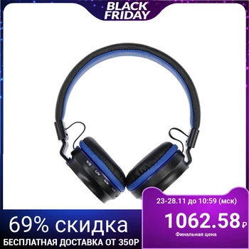 

HQ-3 wireless headphones, foldable, microphone, microSD slot, black and blue