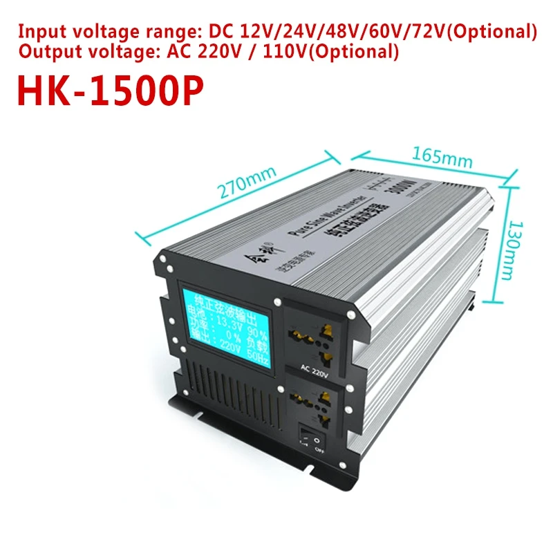 Электрооборудование HK-1500P 3000 Вт Чистая Синусоидальная волна инвертор DC 12 В 24 в 48 в 60 в 72 в к AC 110 В/220 В преобразователи
