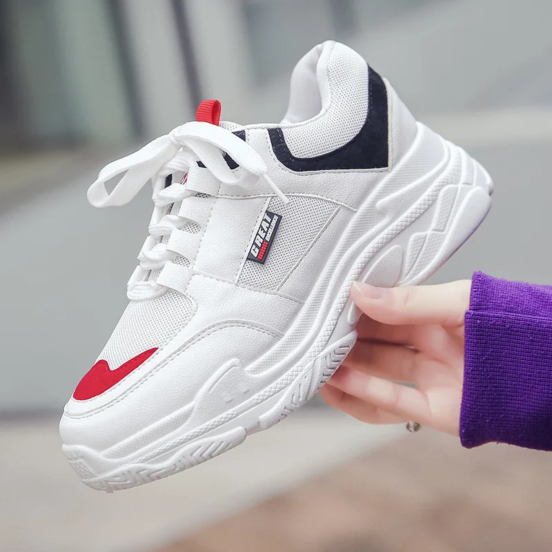 

INS Super Fire Dad Shoe Women's 2018 Autumn And Winter Korean-style Versatile Student Network Red Running Shoes Flame Athletic S