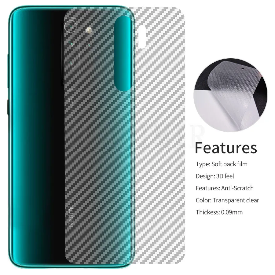 Защитная пленка для экрана 3D из чистого углеродного волокна задней панели Xiaomi Mi 8