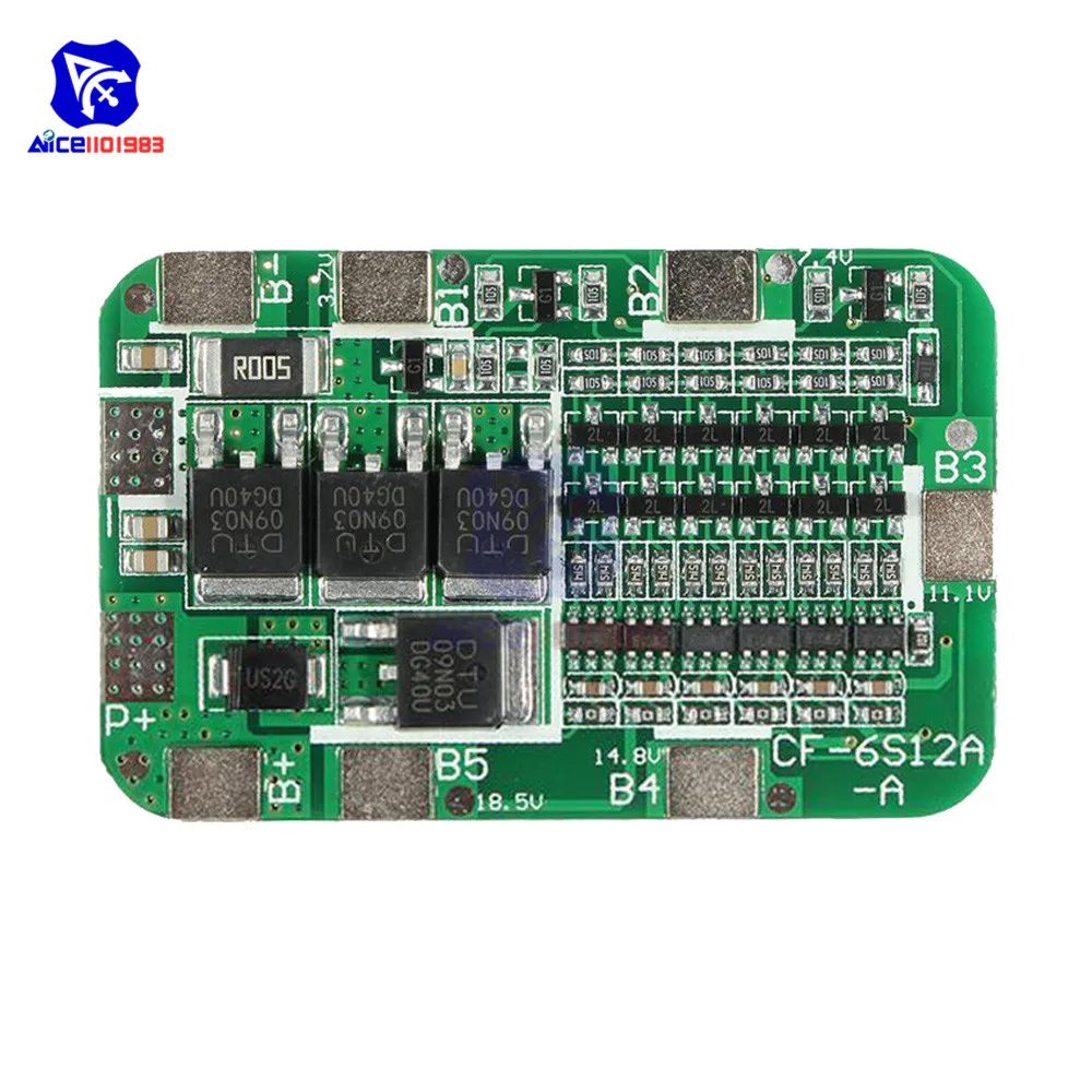 Diymore 6S 15A 24V PCB плата защиты BMS для 6 пакетов 18650 литий-ионная литиевая батарея модуль