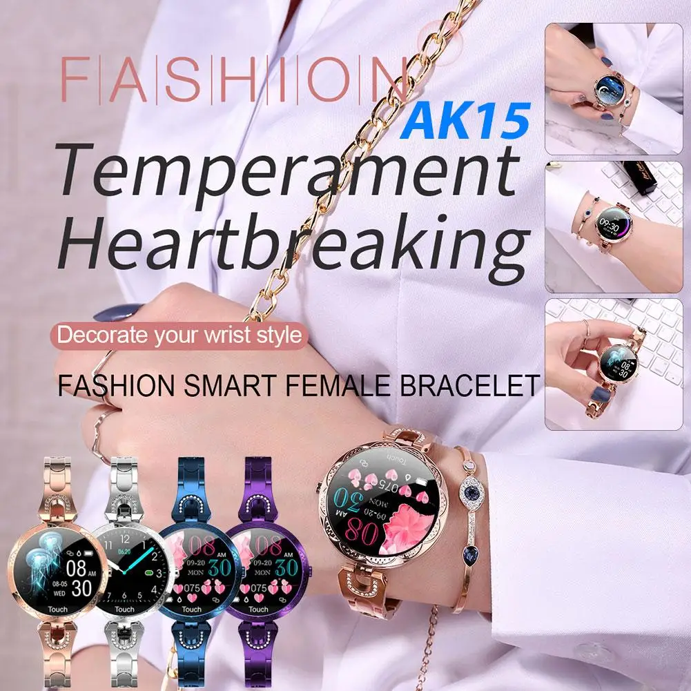 

AK15 Smart Watch Sport Health Fitness Bracelet Women 2019 Waterproof Heart Rate Monitoring Bluetooth Blood Pressure Monitor