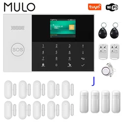 Tuya Wifi Gsm Wireless Alarm Security System With IP Camera Smoke Detector 433Mhz Door Sensor Alexa Compatible App Control