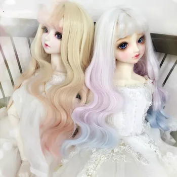 

Allaosify bjd doll 1/3 1/4 1/6 dd sd giant baby size air bangs sea water ripple gradient hair for doll