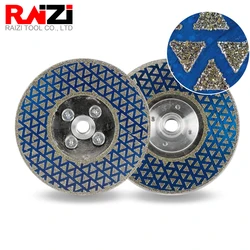 Raizi hoja de corte y molienda de diamante galvanizado, disco de corte de doble cara para mármol, piedra Natural, cerámica, 5 pulgadas/125mm