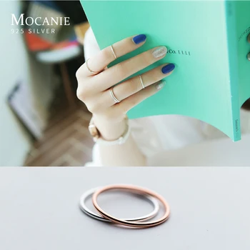 

Mocanie Fashion Simple Geometric Stackable Slim Ring for Women 925 Sterling Silver Multiple Size Finger Ring Fine Jewelry Gift