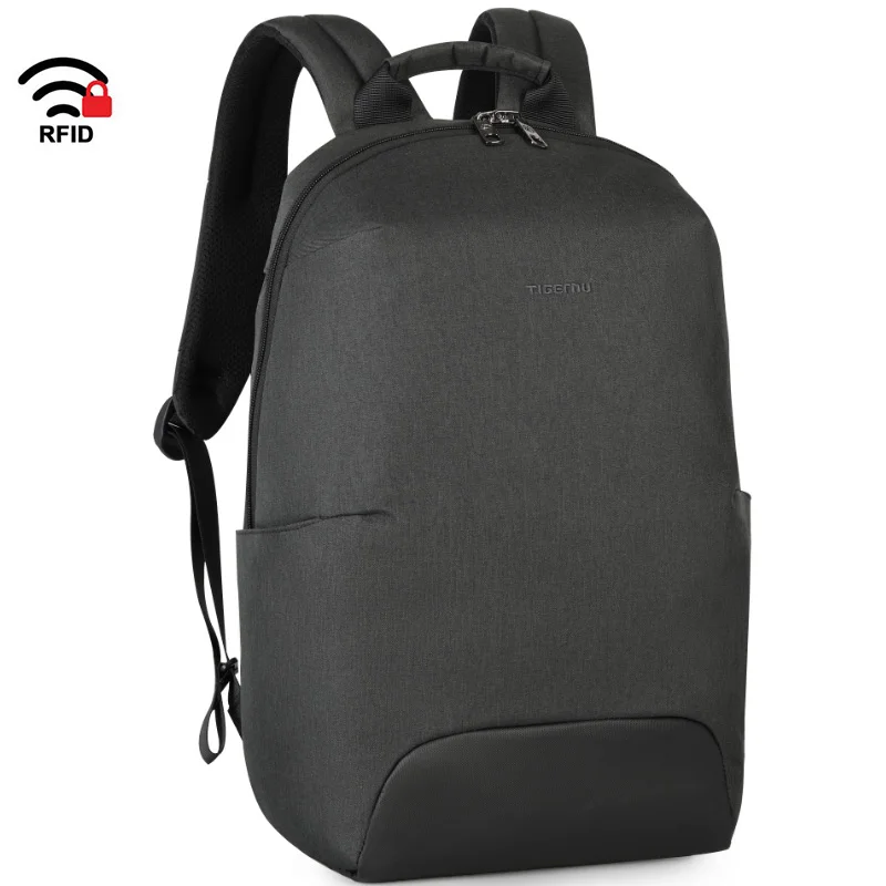 Black Tigernu дизайн RFID мужской рюкзак, подходит для 15,6-дюймового ноутбука Рюкзак Школьная защита от брызг Мужская сумка Anti Thief Mochila - Цвет: Black