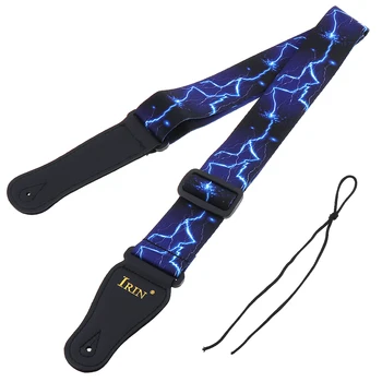 

Adjustable Printing Guitar Strap Guitar Accessories with Blue Lightning Pattern for Acoustic / Folk / Electric Guitar,Bass