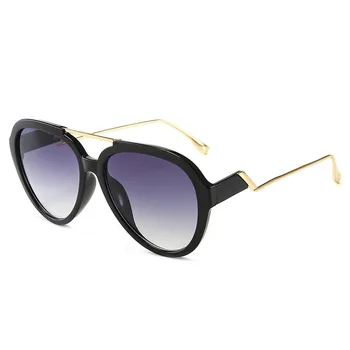 

Fashion Big Frame Men's And Women's Sun Glasses Woman Personality Trend Street Shooting Catwalk Two-color Frame Sunglasses