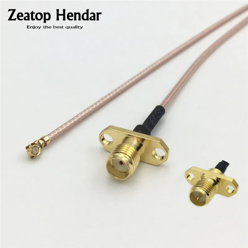 Conector de Cable flexible coaxial IPX U.fl IPEX a SMA / RP-SMA hembra de 2 orificios, conector de Panel de montaje con brida RG178, 5CM, 10CM, 15CM y 20CM, 1 Uds.