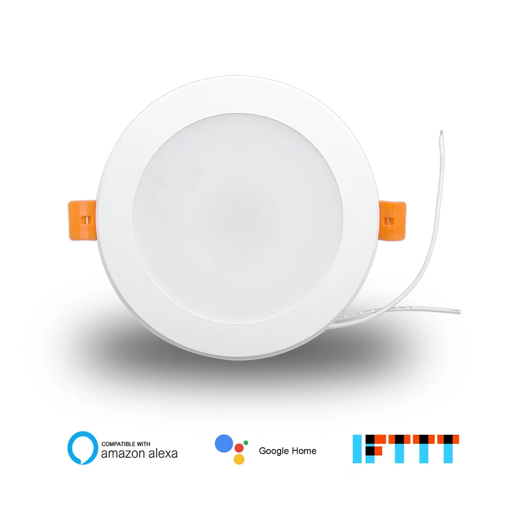 Wifi светильник RGBW работает с Alexa Google Home 4 дюймов 10 Вт AC85 240V круглая Встраиваемая
