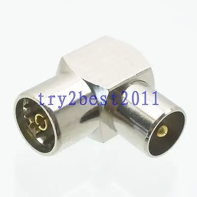 

DHL/EMS 50 Sets 1pce Adapter connector IEC PAL DVB-T plug pin to IEC jack COAXIAL right angle -C1