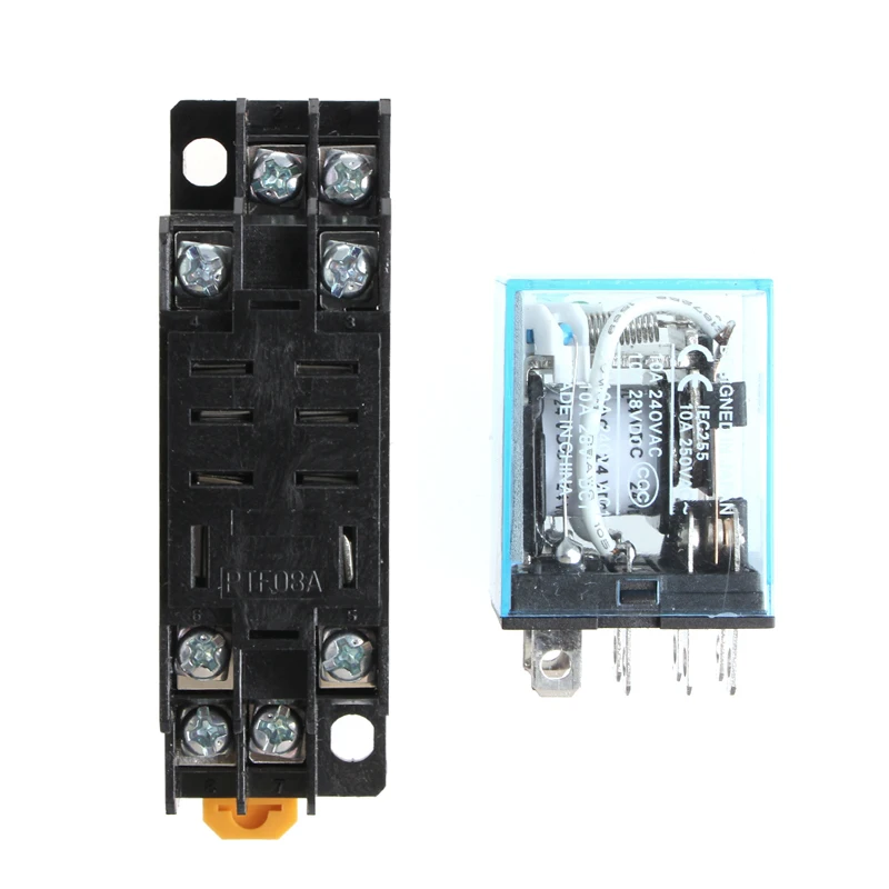 

Drop Shipping LY2NJ Power Relay Intermediate MY4N-J AC 220V DC 24V 10A 8 Pin With Base