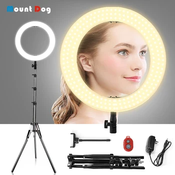 

MountDog 14 inch Bluetooth Photography LED Ring Light 3200-5600k YouTube Makeup Studio lighting With Tripod Dimmable Ring Lamp