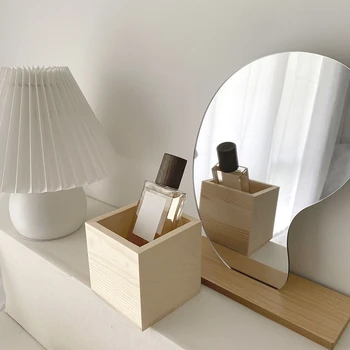 

Cutelife Nordic Living Room Desktop Storage Boxes & Bins Small Wooden Box Office Debris Pen Holder Lipstick Storage Containers