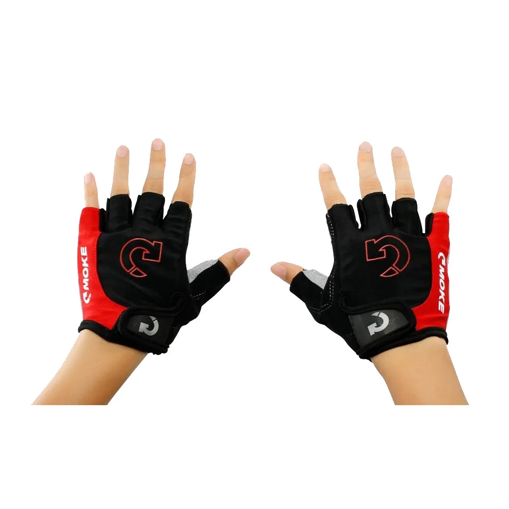 red Перчатки для спорта, гонок, велоспорта, мотоцикла, велосипеда, гелевые перчатки с полупальцами, размеры s, m, l, xl, перчатки guantes ciclismo, велосипедные перчатки - Цвет: red