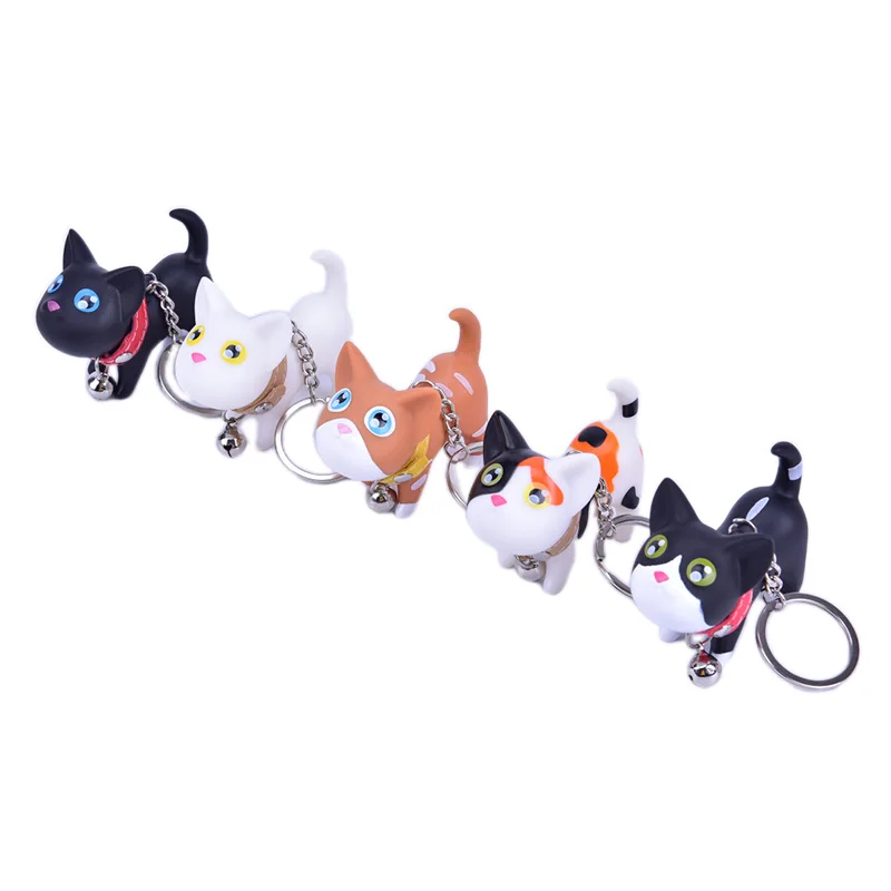 HOT Cartoon Cat Key Ring Creative Car Key Holder Key Chain Bag Handbag Trinket 5 Colors