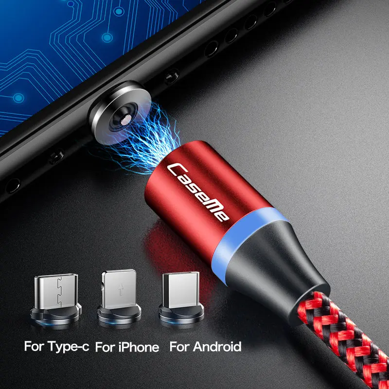 Магнитный кабель Micro USB для iPhone Lighting Cable 1 м быстрая зарядка Type C Samsung Xiaomi Huawei