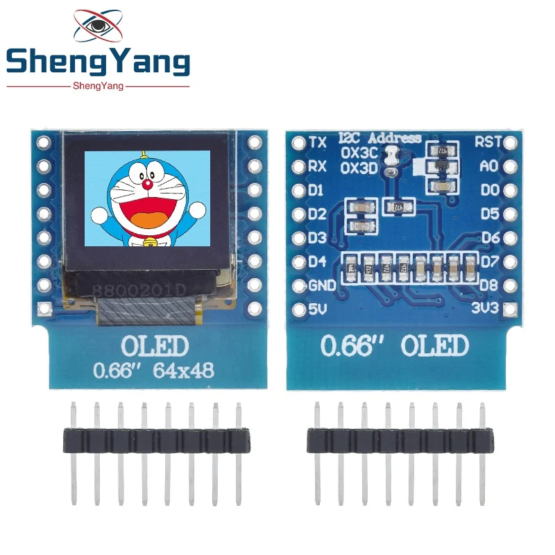 0.66 inch OLED Display Module for WEMOS D1 Mini ESP32 Module Arduino AVR STM32 64x48 0.66 LCD Screen IIC I2C OLED 