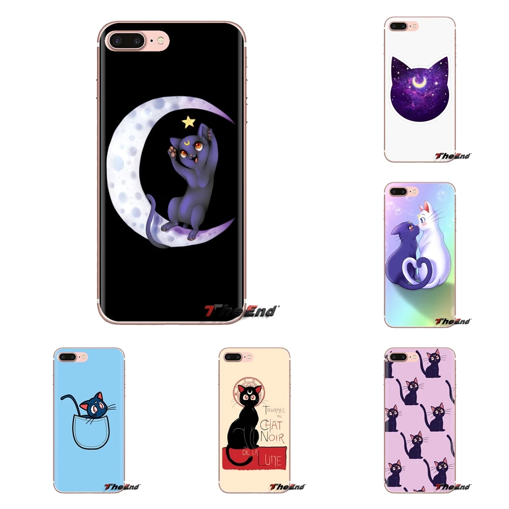 Soft Transparent Shell Covers Anime Sailor Moon Luna lune cat For Huawei Mate Honor 4C 5C 5X 6X 7 7A 7C 8 9 10 8C 8X 20 Lite Pro |