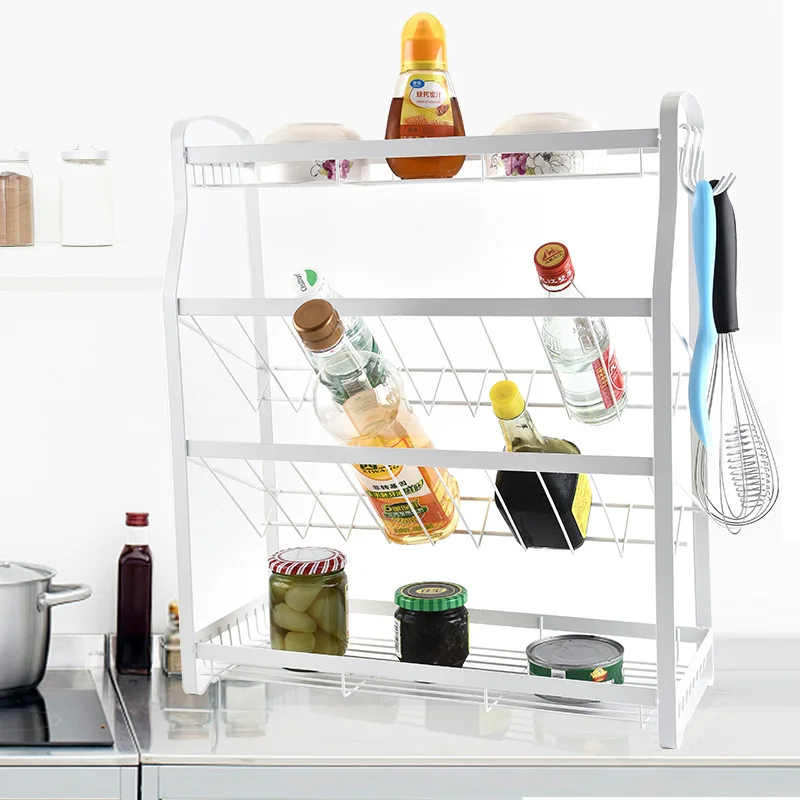 

Kitchen Four Layer Luggage Carrier Condiment Accept Frame Kitchen Articles Arrangement Frame More Function To Ground Storage