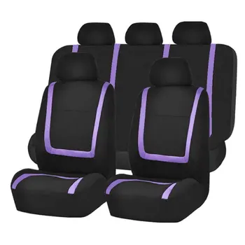 

9pcs/Set Fashion Striped Car Seat Covers Dustproof Washable Seat Protectors Universal Full Seat Covers for Auto Cars