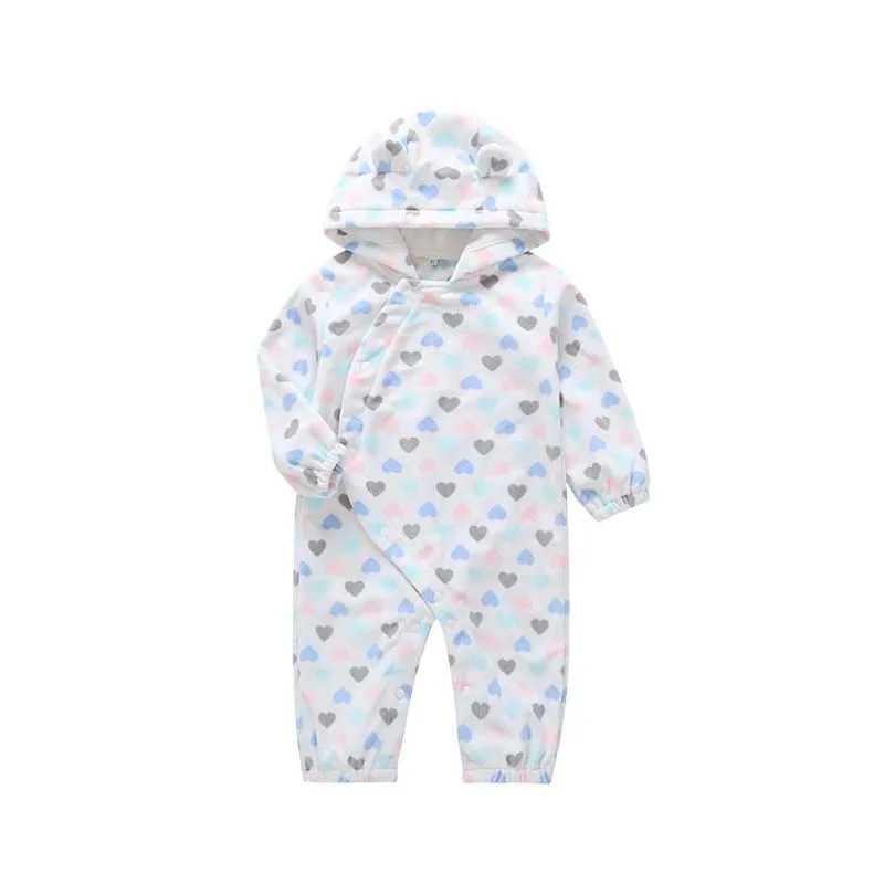 Newborn Baby Winter Hoodie Clothes Cotton Infant Baby Girls Cute Outfits New Autumn Outwear Rompers 0-3Y Boy Jumpsuit - Цвет: A