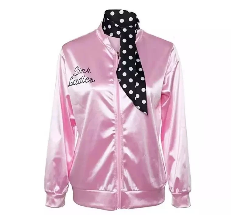 price reduction  Pink Lady Retro Vintage Women Girl 50s Jacket Women Fancy Grease Costume Cheerleader Baseball Jacke